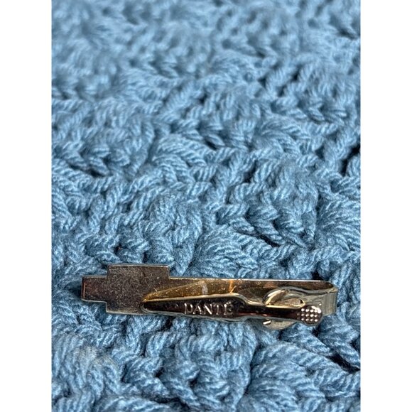 Vintage Dante Brushed Goldtone Tie Bar Clip 2 inches - Picture 2 of 2